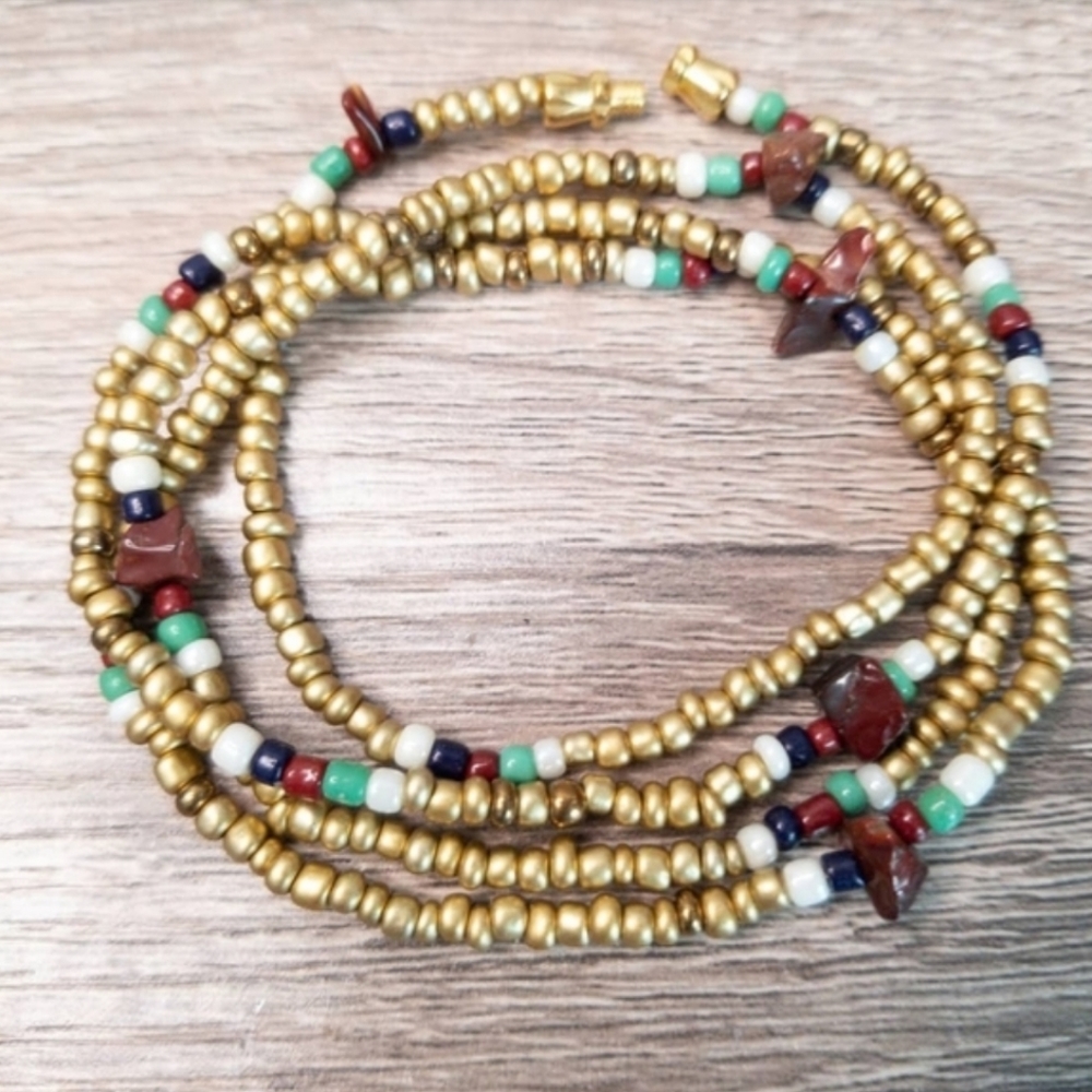Beautiful custom made waist beads with stretch cor